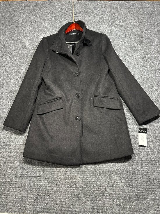 Lauren Ralph Lauren Jackets & Blazers - Lauren Ralph Lauren Black Label Wool Peacoat Womens 8 Black Tab Front Button NEW